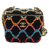 Chanel Pearl Crush Vanity Case with Chain Quilted Multicolor Tweed