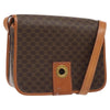 Celine Vintage Macadam Circle Logo Canvas and Leather