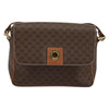 Celine Vintage Macadam Circle Logo Canvas and Leather