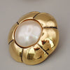 Chanel Vintage CC Flower Clip-On imitation pearls in gold plated