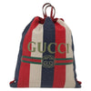 Gucci Logo Drawstring Striped Canvas
