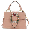 Miu Miu Madras Crystal Buckle Leather