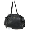 Prada Bow Tie Pleated Tote Leather