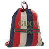 Gucci Logo Drawstring Striped Canvas