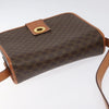 Celine Vintage Macadam Circle Logo Canvas and Leather