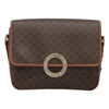 Celine Vintage Macadam Circle Logo Canvas and Leather