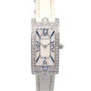 Harry Winston Avenue C Quartz White Gold and Alligator with Diamond Bezel and Mother of Pearl