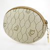Christian Dior Honeycomb Zip Coin Purse Canvas and Leather