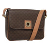 Celine Vintage Macadam Circle Logo Canvas and Leather
