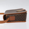 Celine Vintage Macadam Circle Logo Canvas and Leather