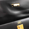 Hermes Kelly Black Box Calf with Gold Hardware