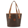 Celine Vintage Macadam Shopper Tote Canvas and Leather