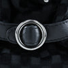 Chanel Vintage CC Side Belted Bowler Check Embossed Velvet