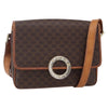 Celine Vintage Macadam Circle Logo Canvas and Leather