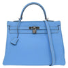 Hermes Kelly Blue Epsom with Palladium Hardware