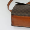 Celine Vintage Macadam Circle Logo Canvas and Leather