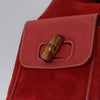 Gucci Vintage Bamboo Suede and Leather