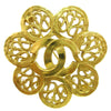 Chanel Vintage CC Flower Textured Metal