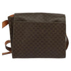 Celine Vintage Macadam Circle Logo Canvas and Leather