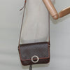 Celine Vintage Macadam Circle Logo Canvas and Leather