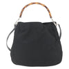 Gucci Vintage Bamboo Handle Open Hobo Nylon