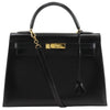 Hermes Kelly Black Box Calf with Gold Hardware