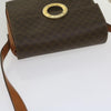 Celine Vintage Macadam Circle Logo Canvas and Leather