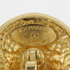Chanel Vintage Logo Round Plated Gold