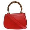 Gucci Vintage Convertible Bamboo Top Handle Leather