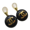 Chanel CC Dangle Metal with Faux Pearl