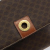 Celine Vintage Macadam Circle Logo Canvas and Leather