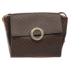 Celine Vintage Macadam Circle Logo Canvas and Leather