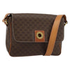 Celine Vintage Macadam Circle Logo Canvas and Leather