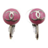 Chanel CC Round Clip-On Enamel with Metal