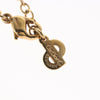 Christian Dior Vintage Logo Round Pendant Metal and Crystals