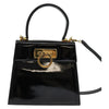 Salvatore Ferragamo Gancini Convertible Top Handle Patent Leather