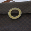 Celine Vintage Macadam Circle Logo Canvas and Leather