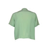 Chanel green silk blouse, short sleeves, gold buttons fastening pre owned