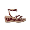 Prada "1997" beige platform shoes with red leaf details pre-owned