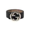 Gucci Interlocking GG Black Guccissima Belt Pre-Owned