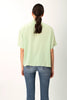 Chanel green silk blouse, short sleeves, gold buttons fastening pre owned