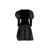 Yves Saint Laurent rive gauche black taffeta and velvet cocktail dress pre owned 