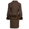 Secondhand Valentino Maroon & Brown Boucle Wool Skirt Suit