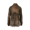 Roberto Cavalli brown laser-cut leather shirt pre-owned