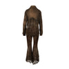 Roberto Cavalli brown laser-cut leather shirt pre-owned