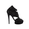 Cinzia Araia black leather cut out booties with plateau pre-owned