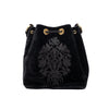 Jil Sander black hand-embroidered velvet backpack pre-owned