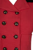 Chanel red linen double breasted crop vest, CC button fastening, frontal pocket pre-owned