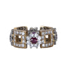 Collection Privee gold ring embellished with small diamonds and rubies pre-owned