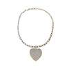 Collection Privee gold necklace embellished with massive heart pendant studded with brilliant diamonds pre-owned